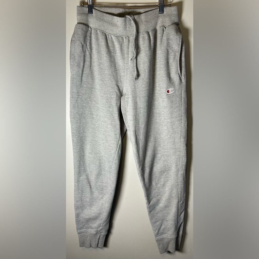 Vintage Champion Reverse Weave Mens Light Gray Sweatpants Track Pants Size M